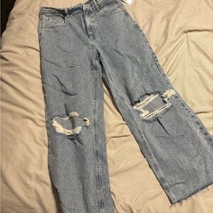PacSun Light Blue Crop Wide Leg Jeans